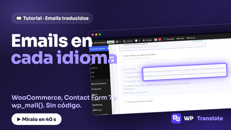 Emails traducidos en WordPress con WP-Translate